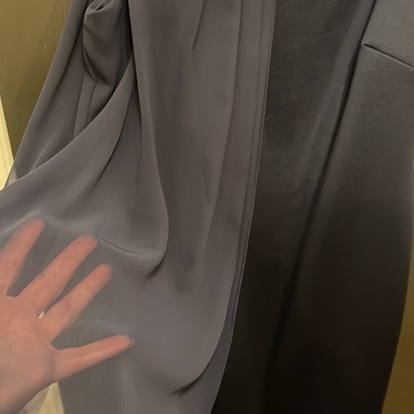 SLNY Navy Blue Rhinestone Shear Panel‎ Sleeveless Dress Size 12 - Picture 4 of 5